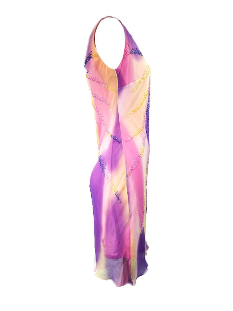 Vestido midi bodycon, pintado a mano con perería Vestido midi bodycon, pintado a mano con perería