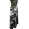 Vestido estampado con pedrería, verde alga y salvia con turquesas Vestido estampado con pedrería, verde alga y salvia con turquesas