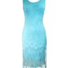 Vestido midi azul con pedrería Gatsby Vestido midi azul con pedrería Gatsby