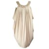 Vestido túnica drapeado corto beige