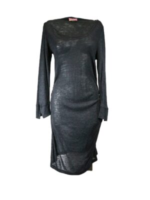 Vestido punto negro manga larga