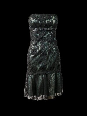 Vestido largo embroidery Negro champagne