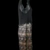 Vestido midi blouson negro, cuerpo tipo camisero Vestido midi blouson negro, cuerpo tipo camisero