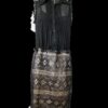 Vestido midi blouson negro, cuerpo tipo camisero Vestido midi blouson negro, cuerpo tipo camisero