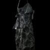 Vestido corto balloon, negro, con rosetones Vestido corto balloon, negro, con rosetones