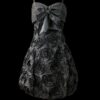 Vestido corto balloon, negro, con rosetones Vestido corto balloon, negro, con rosetones