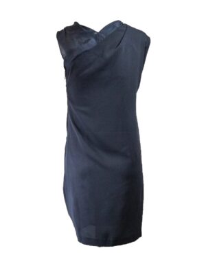 Vestido azul asimétrico Trasero