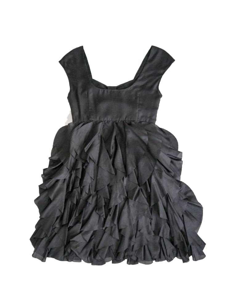 VESTIDO PETALOS NEGRO trasero VESTIDO PETALOS NEGRO trasero