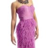 Vestido plumas lila