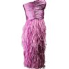 Vestido plumas lila